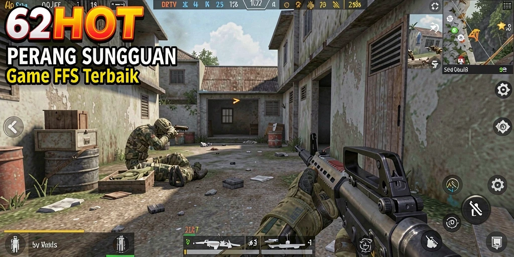 Tampilan gameplay mendebarkan dari 62HOT dengan aksi FPS intens.