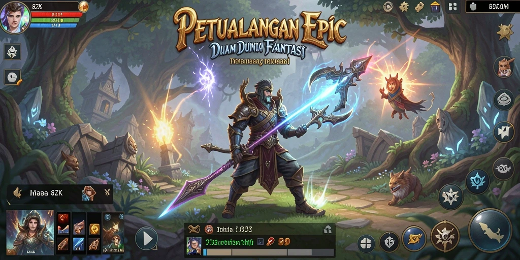Tampilan gameplay mendebarkan dari petualangan di 8ZK RPG.