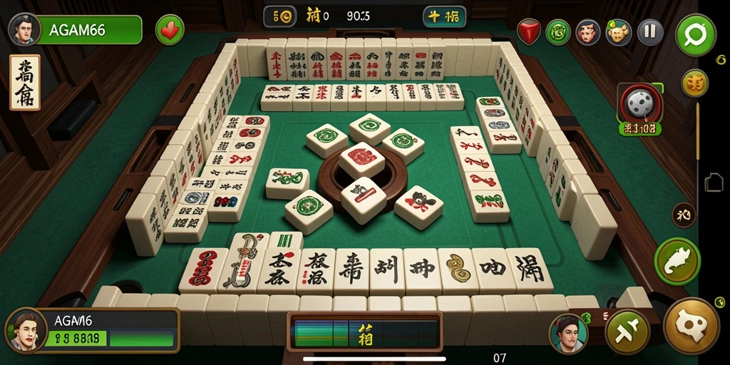 Screenshot gameplay <strong>AGAM66</strong> menampilkan aksi seru dalam permainan Mahjong.