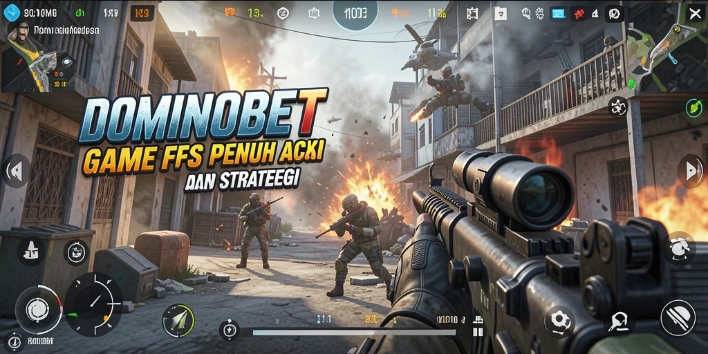 Screenshot utama DOMINOBET menampilkan pertarungan mendebarkan di peta berwarna-warni.