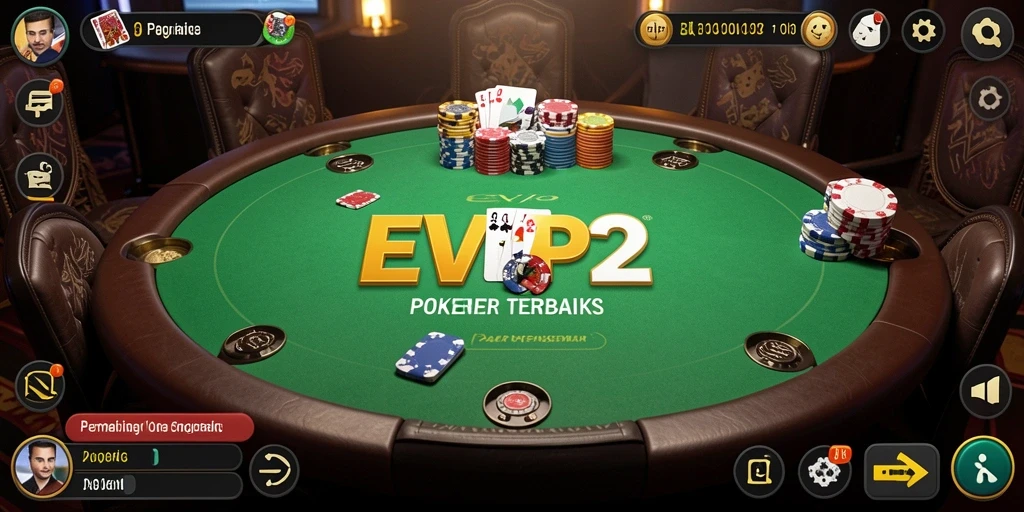 Screenshot gameplay EVIP2 yang menampilkan aksi poker yang mendebarkan.