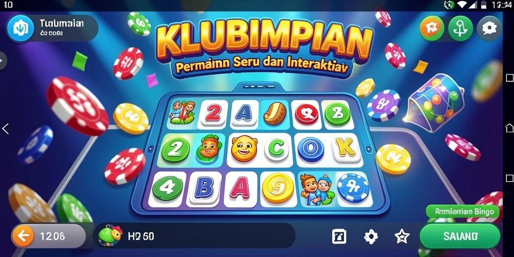 Tampilan gameplay seru di KLUBIMPIAN menunjukkan suasana Bingo yang hidup.
