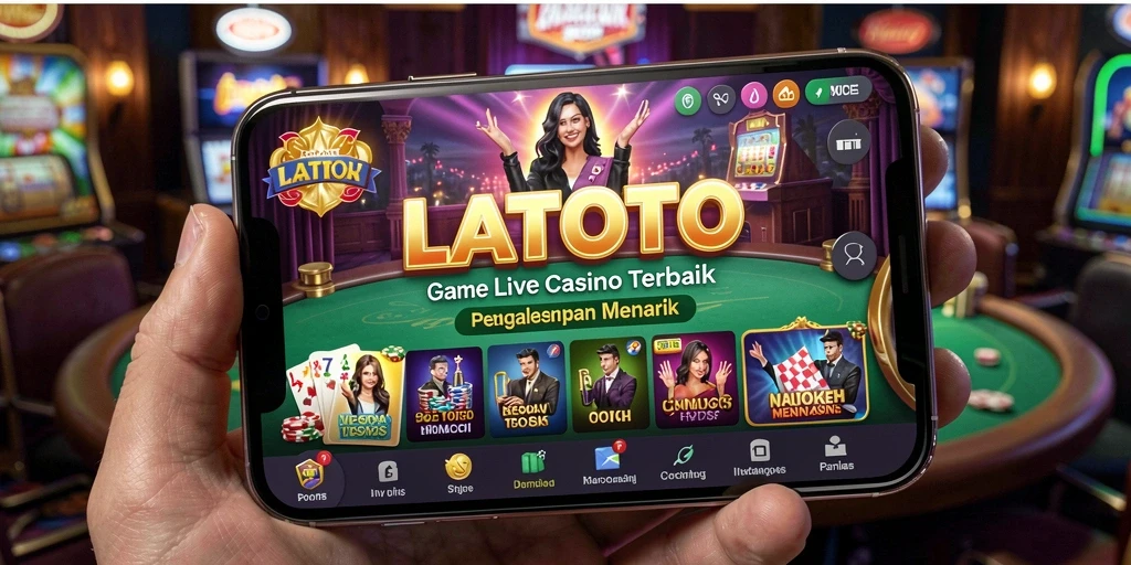 Tampilan gameplay LATOTO dengan dealer profesional dan suasana kasino yang menarik.