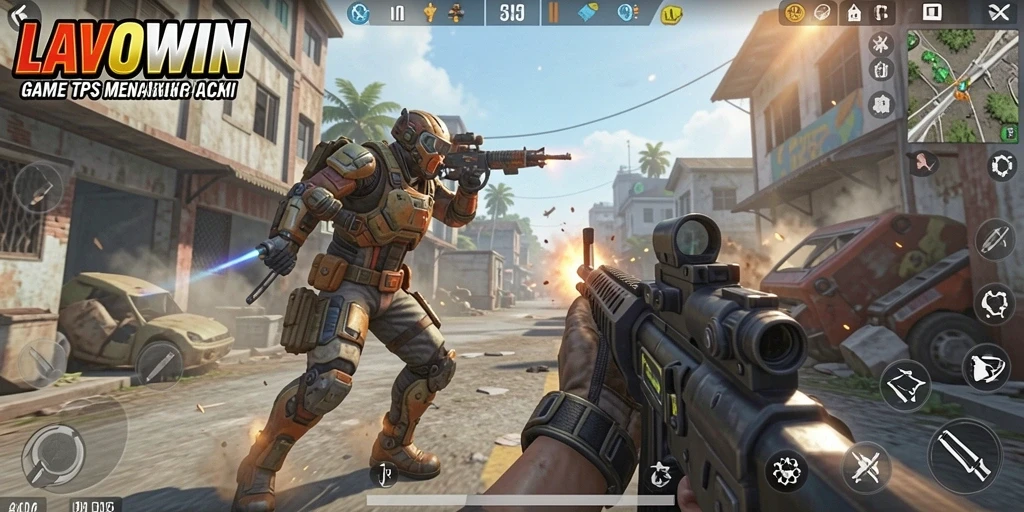 Tampilan gameplay LAVOWIN yang penuh aksi dan seru.