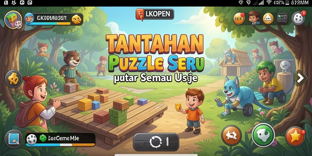 Gameplay LKOPEN menampilkan tantangan puzzle yang menarik dan seru.
