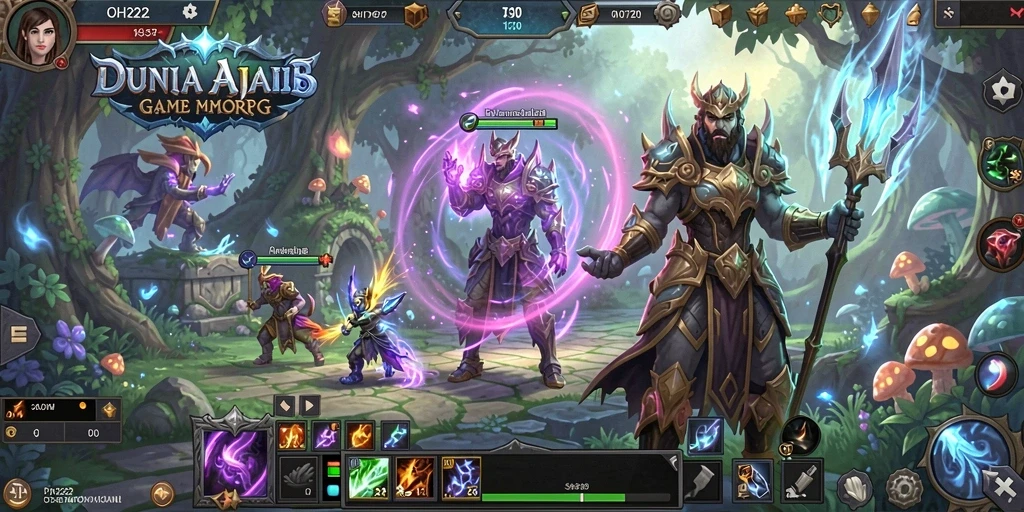 Tampilan gameplay epik dari game MMORPG OH222 dengan aksi seru.