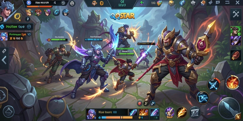 Tampilan gameplay QQSTAR yang seru dan mendebarkan.