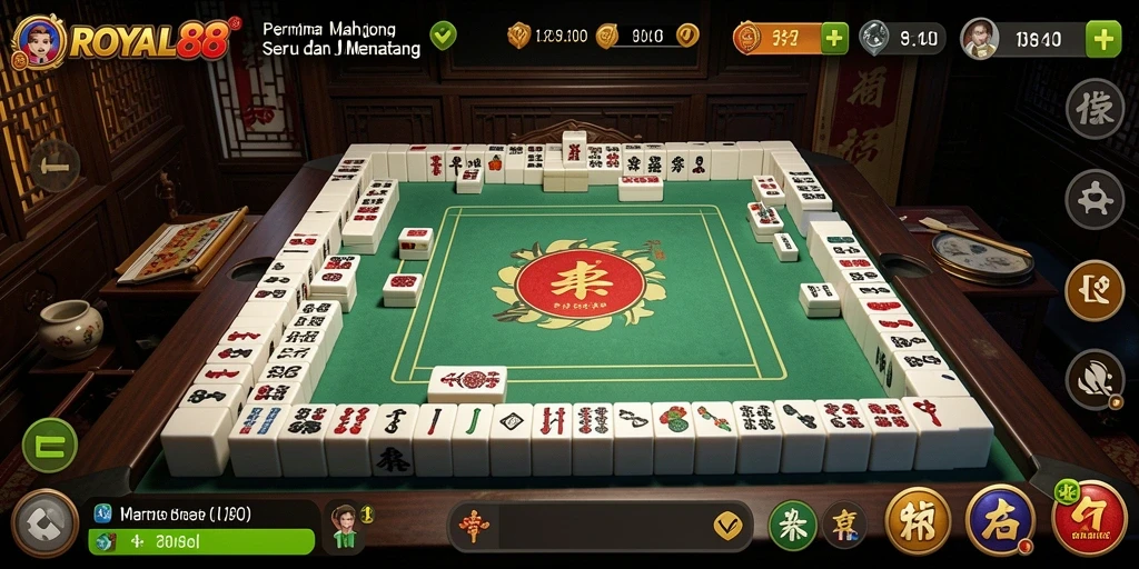 Screenshot ROYAL88 menampilkan gameplay Mahjong yang mendebarkan dan interaktif.