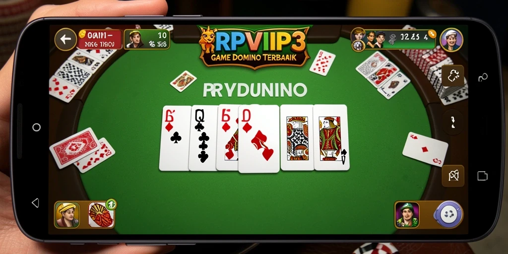 Tampilan gameplay menarik dari RPVIP3 dengan kartu Domino.