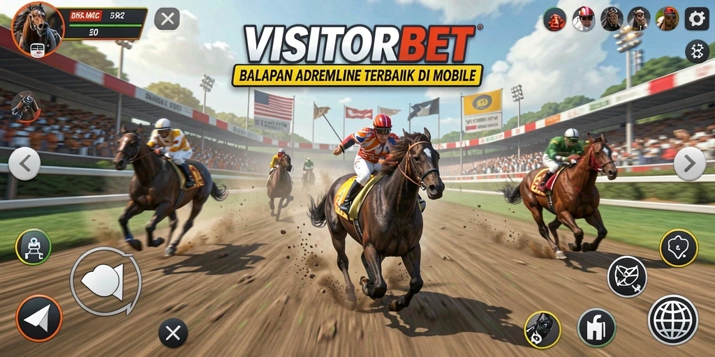 Tampilan menarik dari gameplay balapan di VISITORBET.